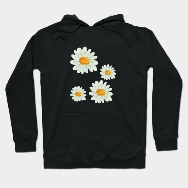 Daisies Minimalist Vintage Retro Positive Since Hoodie by Flowering Away